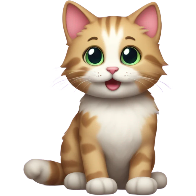 Kitty with hearts emoji