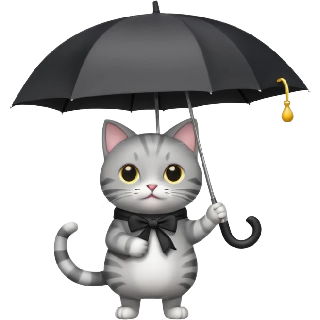Make a cat holding a umbrella  emoji