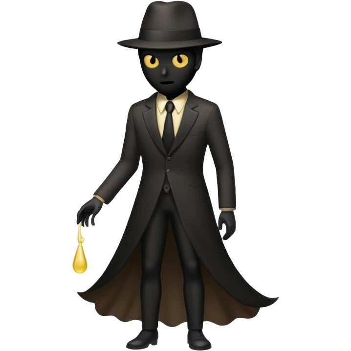 shadow man with full dress on and peeing in side pose emoji