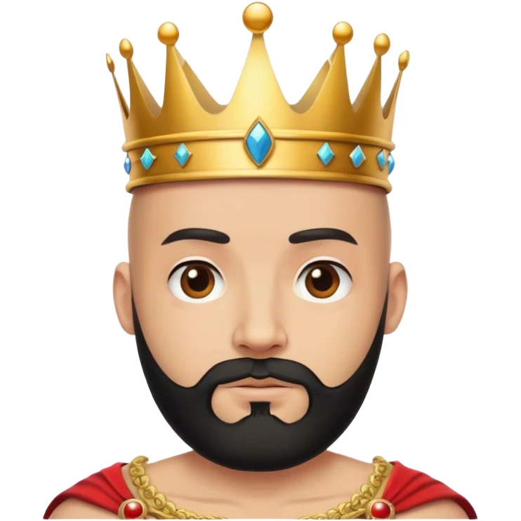 bald guy with black beard and a crown emoji