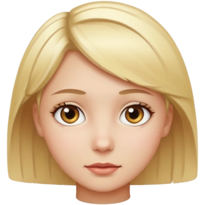 girl with short blond hair and bright eyes emoji