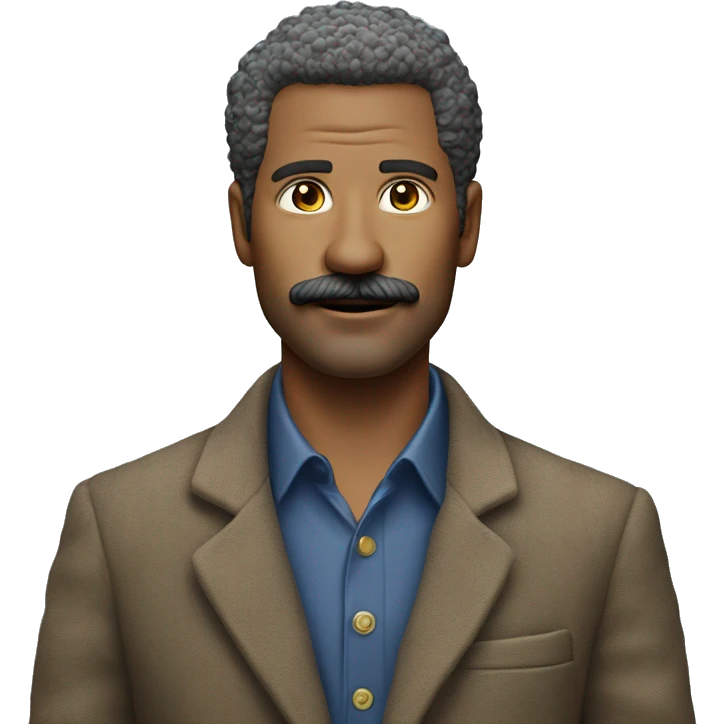 Salt & pepper haired 40 year old man in a corduroy blazer with impeccable mustache  emoji