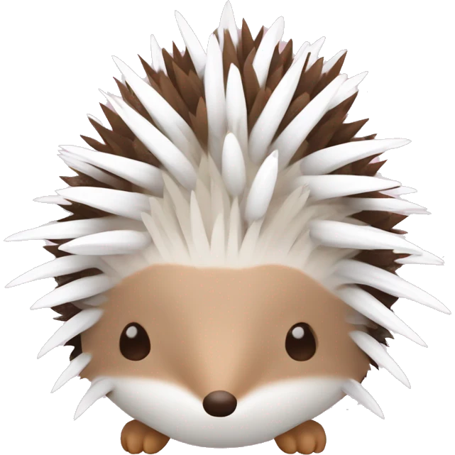 Hedgehog white brown quills one pink ear one brown ear different colored ears  emoji