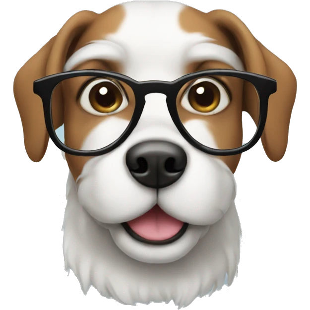 Dog wearing glasses  emoji