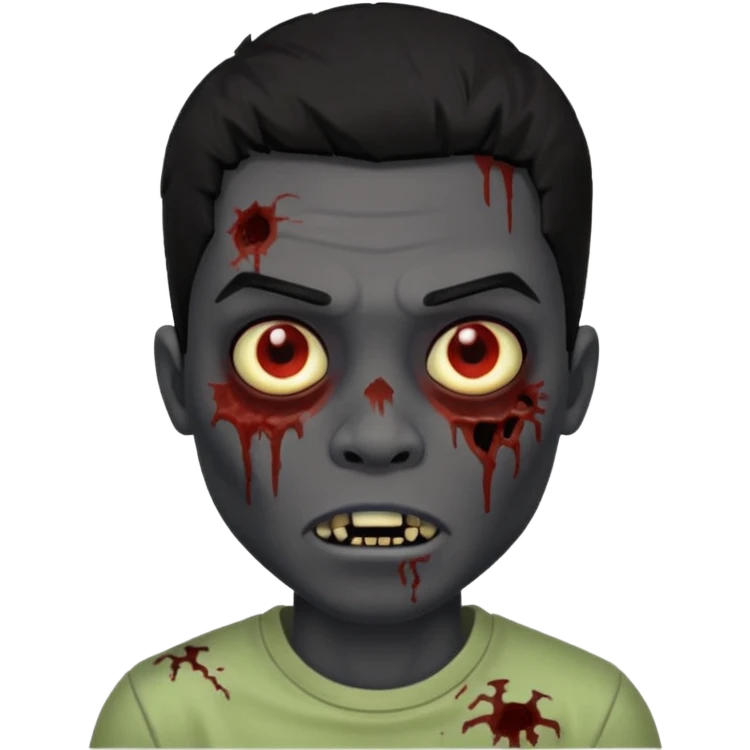 black guy black hair zombie guy black background emoji