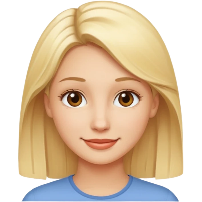 Blonde with as few details as possible, only her face emoji