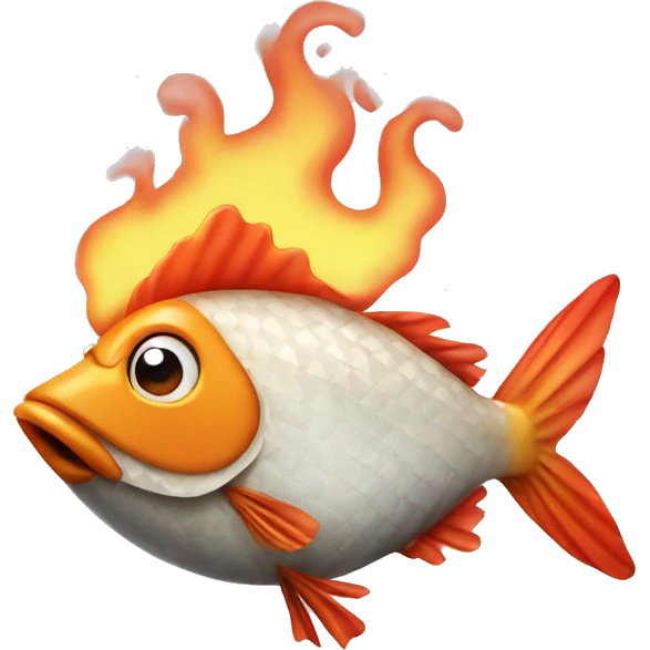 smoking chicken fish emoji