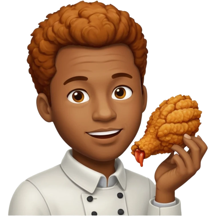 black man eating chicken emoji