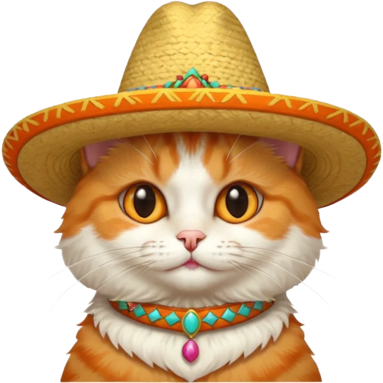 In gato con un sombrero emoji
