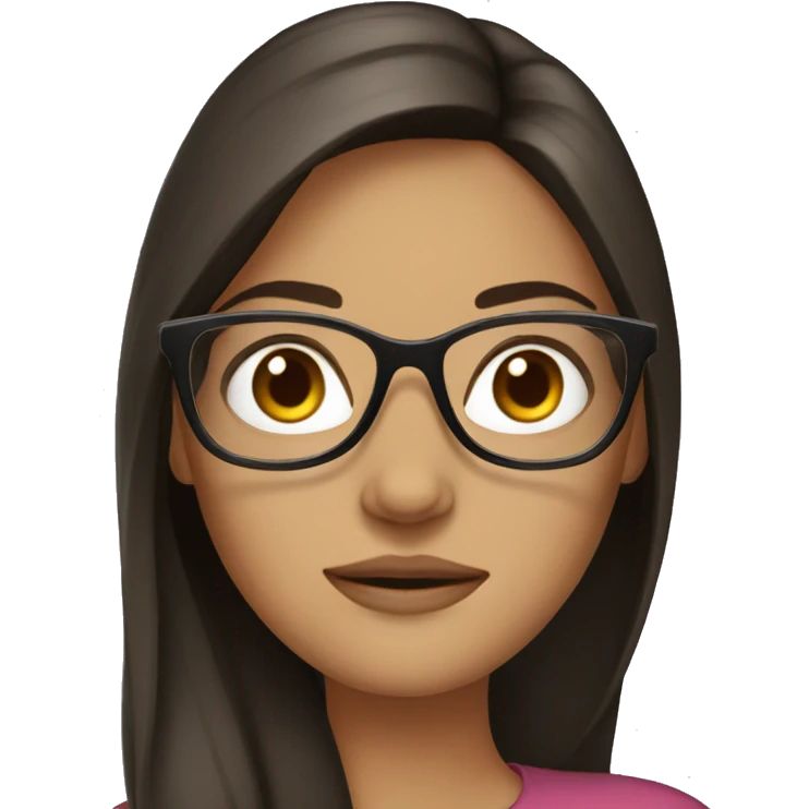 brunette girl with glasses  emoji