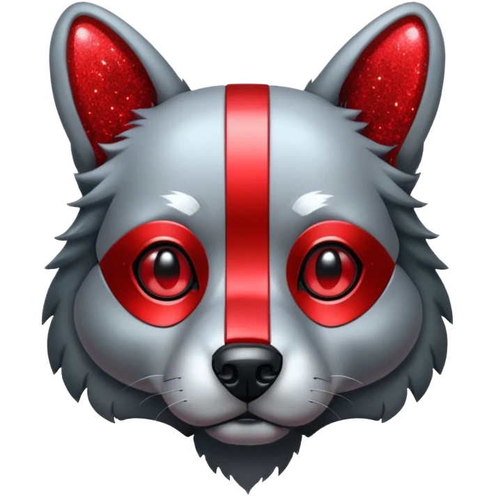 red glitter cyberpunk dog emoji