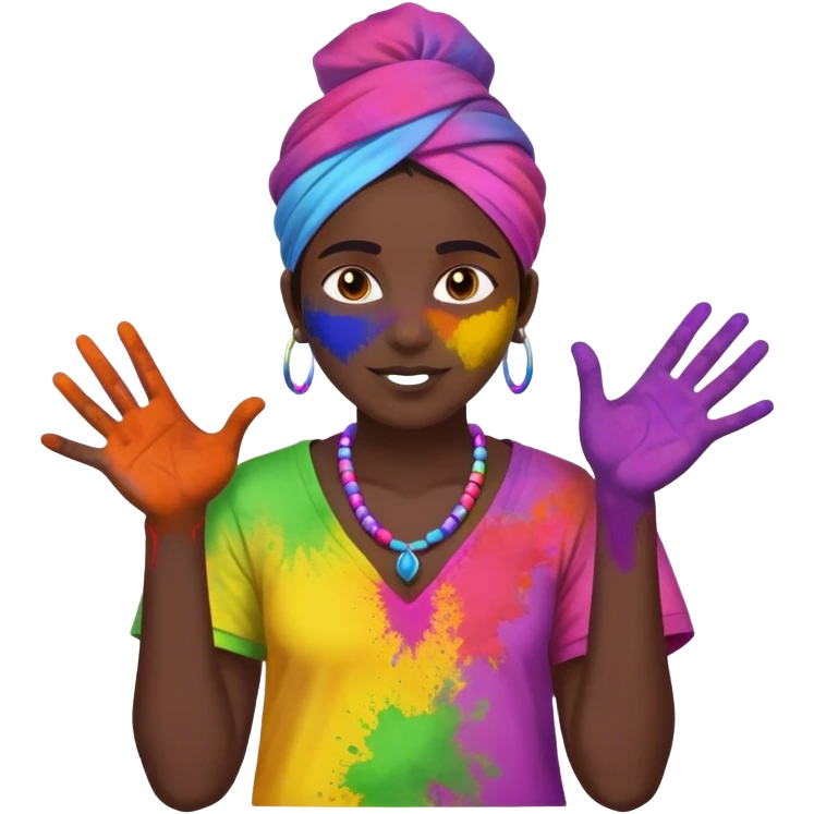 Playing holi  emoji