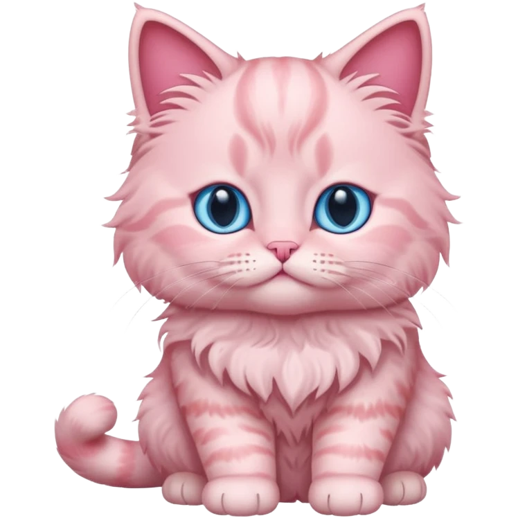 full body of baby Brishtish longhair pink cat  emoji