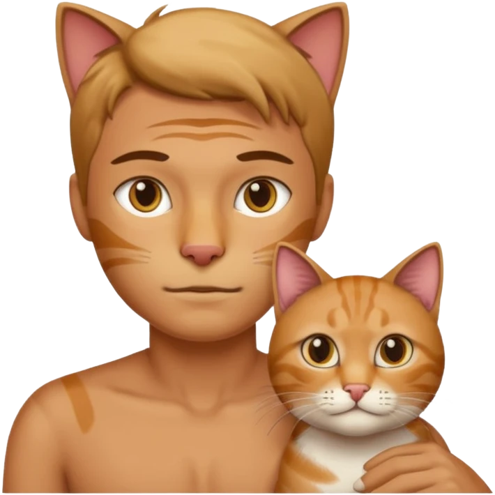 default ios man emoji head, with the body of a cat, not as a head emoji