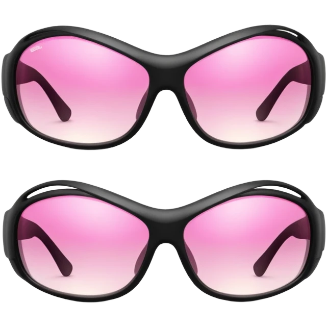 wraparound safety glasses with pink gradient lenses, sporty design emoji