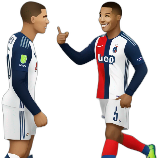 Mbappé qui sert la main de Ronaldo emoji
