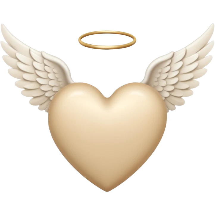 beige heart with white angel wings emoji