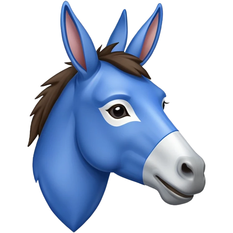 US Democratic Party donkey logo blue emoji