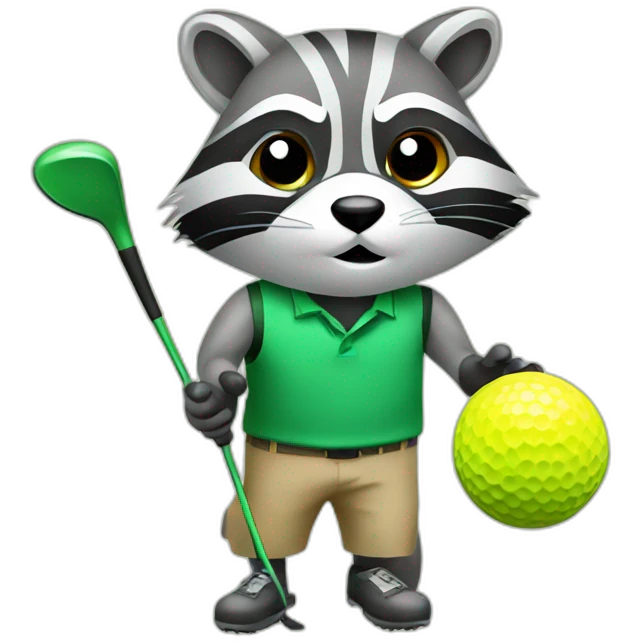 Raccoon golf emoji