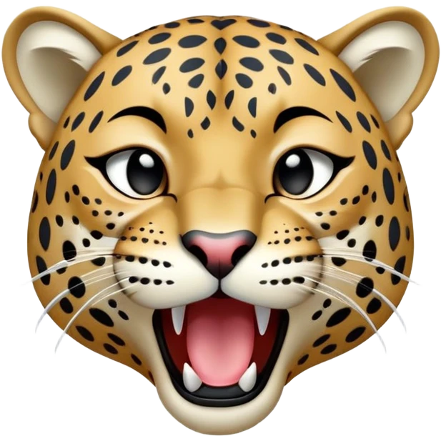 cinematic-realistic-yawning-young jaguar-portrait-emoji,-head-tilted-slightly-with-a-dramatic,-wide-open-yawn,-showcasing-a-lithe,-graceful-build-with-distinctive-rosette-patterns-and-sleepy,-half-closed-eyes,-simplified-yet-irresistibly-adorable, realistic emoji