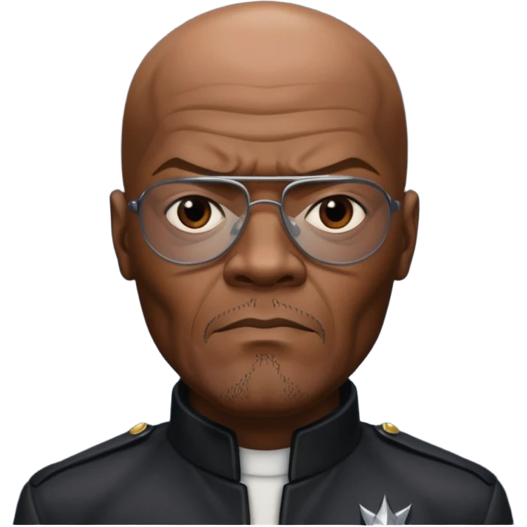 Nick Fury Samuel L. Jackson face only without glasses emoji
