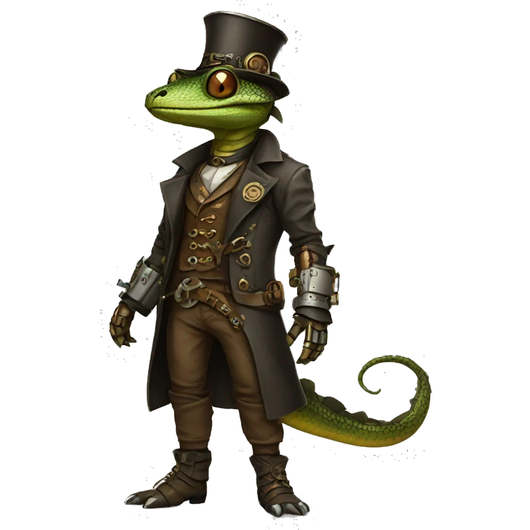 Steampunk reptile full body emoji