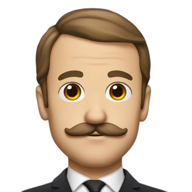 Macron avec une moustache  emoji