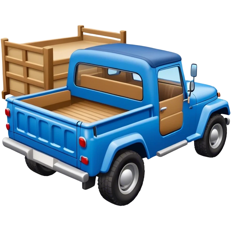 Blue Jeep truck with truck bed emoji
