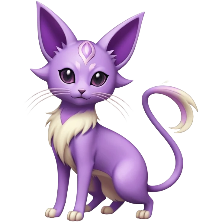 Espeon-Persian-Pokémon-Fakémon-hybrid-creature (full body) emoji