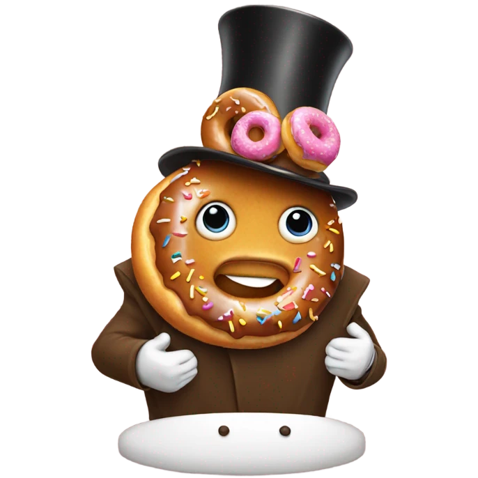 Donut with top hat emoji