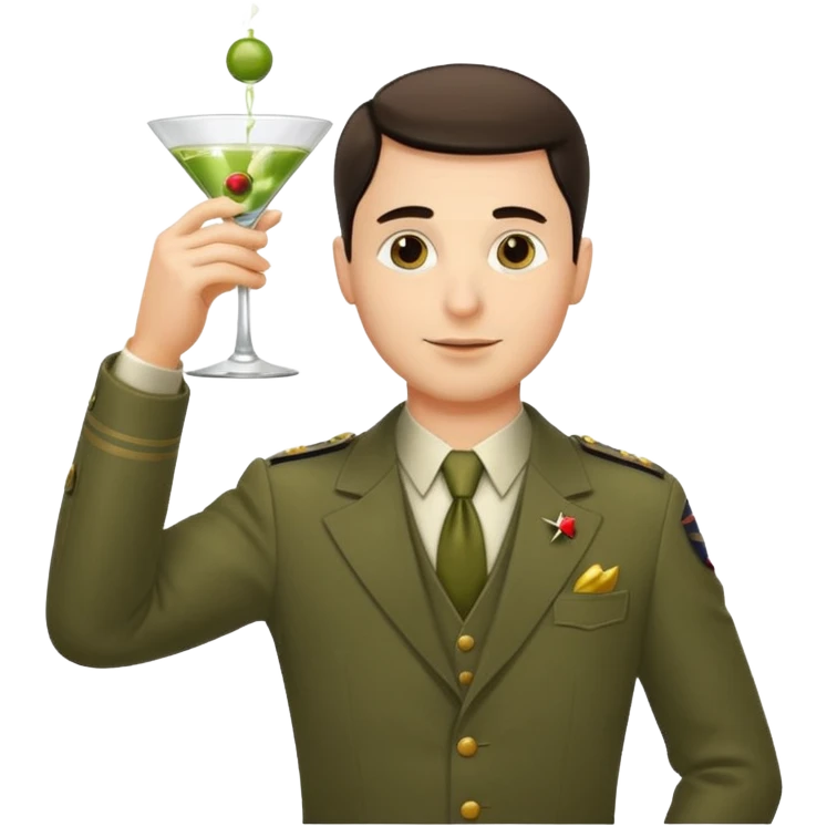 Emoji of a guy respectfully saluting by rising glass of martini cocktail like this 🍸 emoji