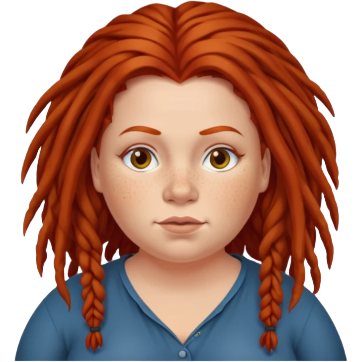 fat redhead woman with dreadlocked hair emoji