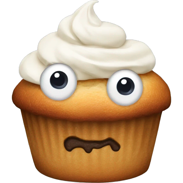 muffins with cream and eyes emoji