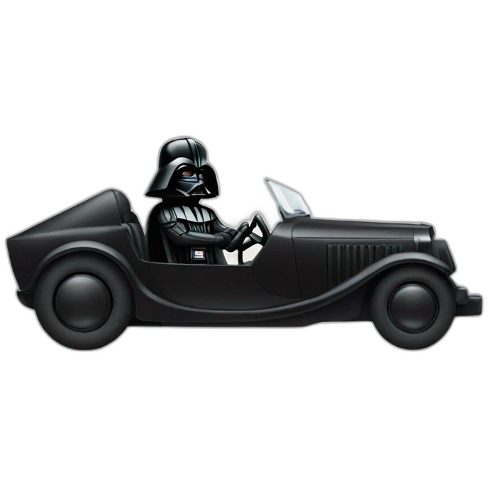 Dark vader driving a car with gun emoji