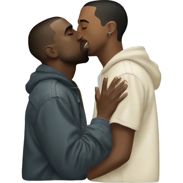 Kanye west kissing travis scott emoji