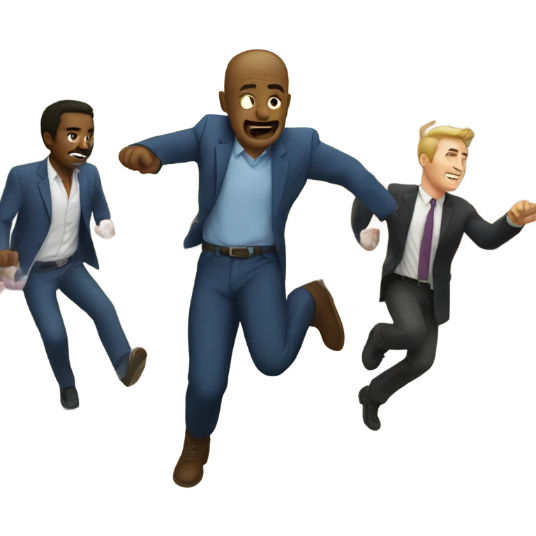 Man kicking friends out of party emoji