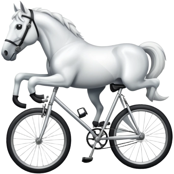 White Horse taking a bike emoji