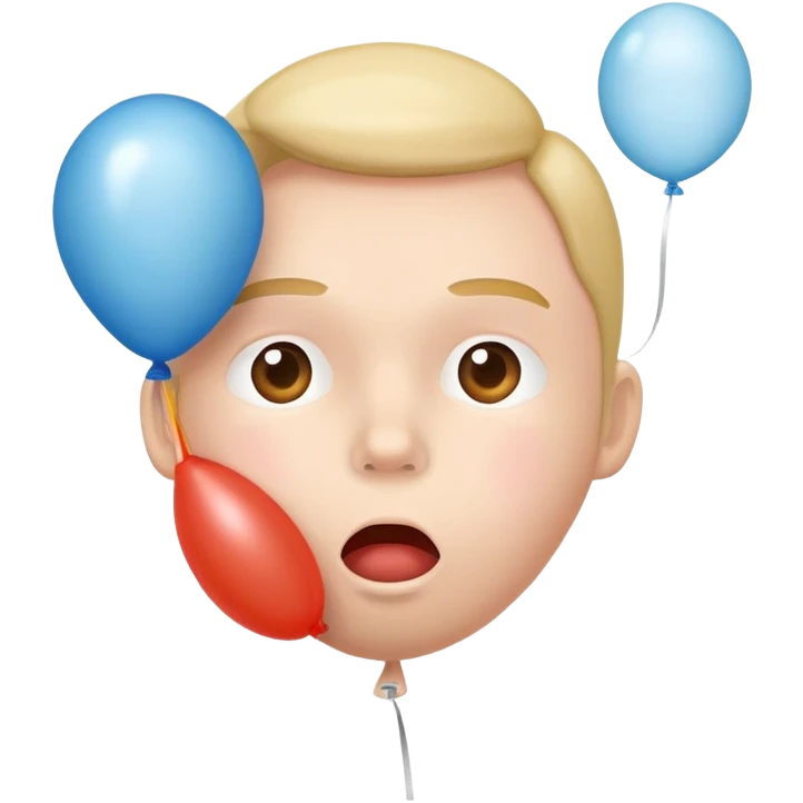 person inflating a balloon with their breath emoji