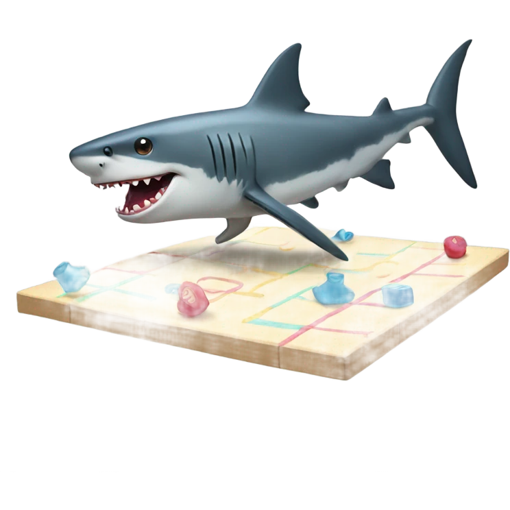 shark and monkey playing hopscotch  emoji