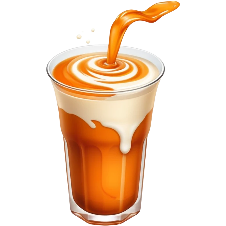 Thai tea with a bit of milk inside emoji