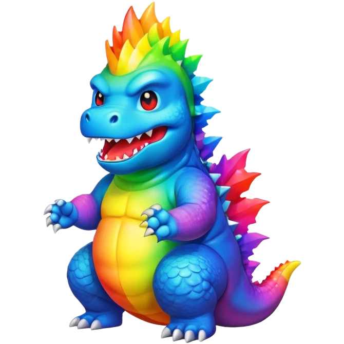 godzilla pooping rainbow emoji