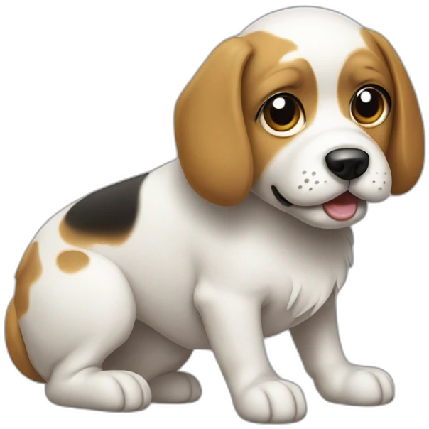 cute dog with a computer emoji
