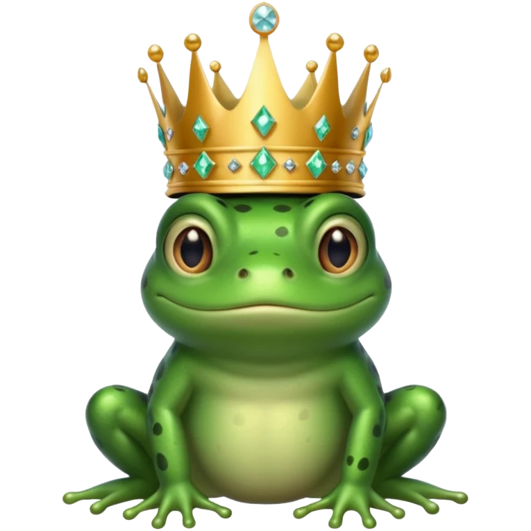 frog King, with crown, crystal and standing emoji