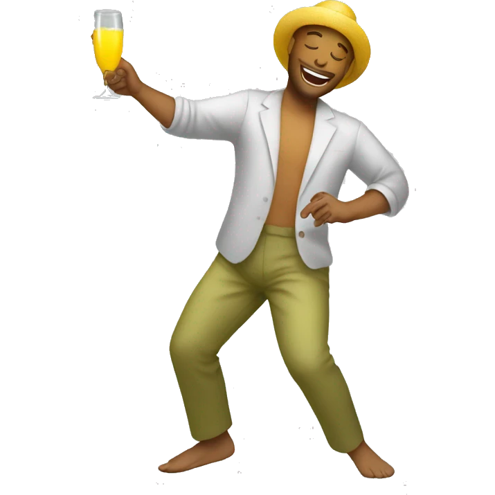 dancing man drinking mimosa emoji