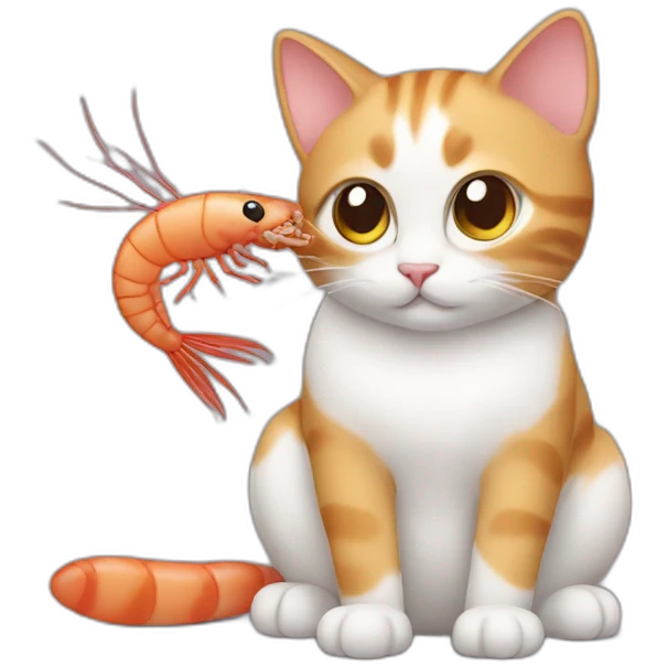 Cat with shrimp emoji