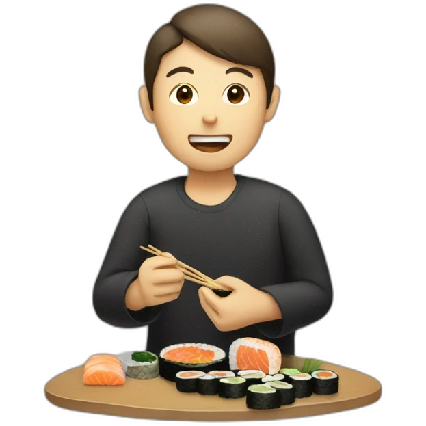 Person eating sushi emoji