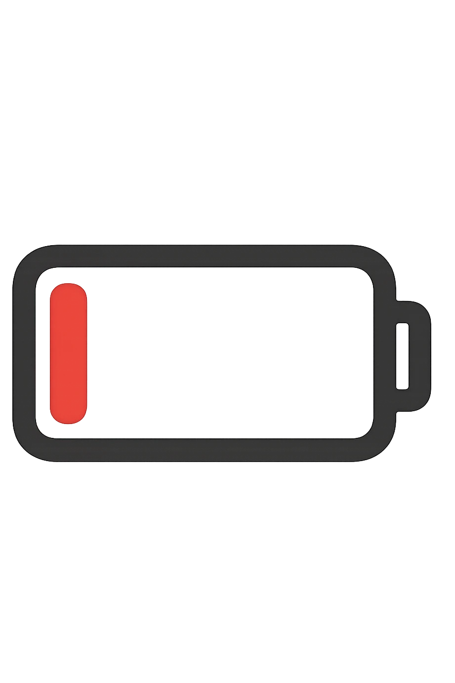 batteria energetica che si sta per scaricare emoji stile iphone emoji