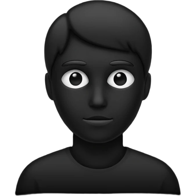 completely flat black silhouette, no facial features emoji