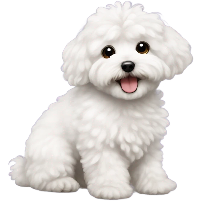 White curly maltipoo emoji