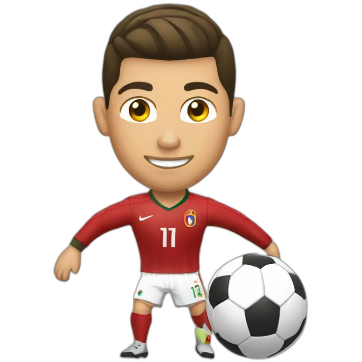 Cristiano Ronaldo qui tire dans un ballon  emoji